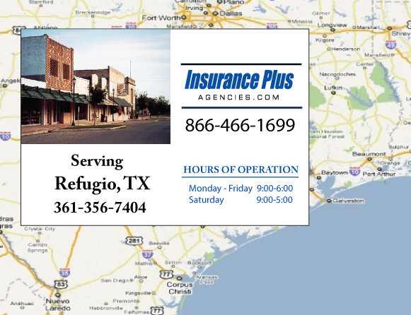 Insurance Plus Agencies of Texas (361) 356-7404 is your Suspended Driver License Insurance Agent in Refugio, Texas.