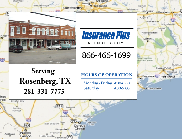 Insurance Plus Agencies of Texas (281)331-7775 is your Progressive SR-22 Insurance Agent in Rosenberg, Texas. 