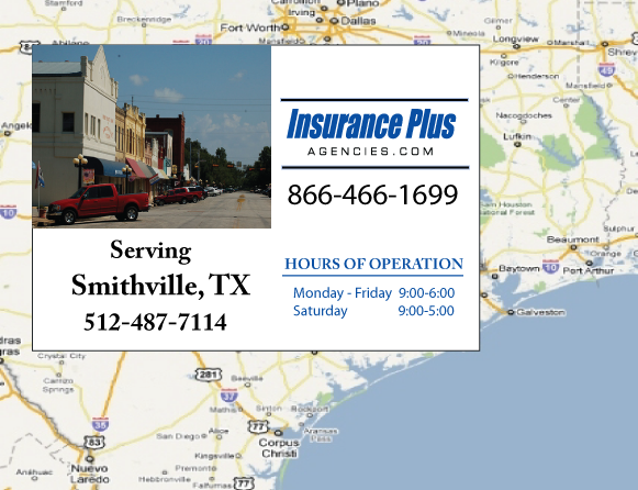 Insurance Plus Agencies of Texas (512)487-7114 is your Progressive SR-22 Insurance Agent in Smithville, Texas.