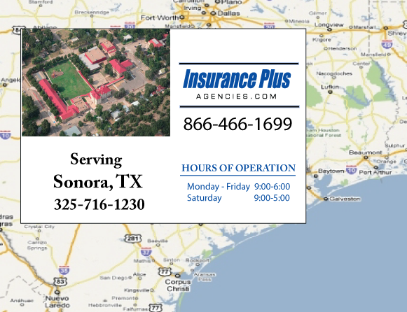 Insurance Plus Agencies of Texas (325) 716-1230 is your Suspended Driver License Insurance Agent in Sonora, Texas.
