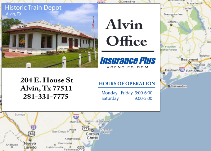 Insurance Plus Agencies (281) 331-7775 is your Progressive Insurance Agent serving Alvin, Texas.