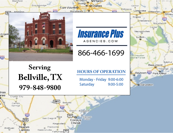 Insurance Plus Agencies of Texas (979) 848-9800 is your local Homeowner & Renter Insurance Agent in Bellville, Texas.