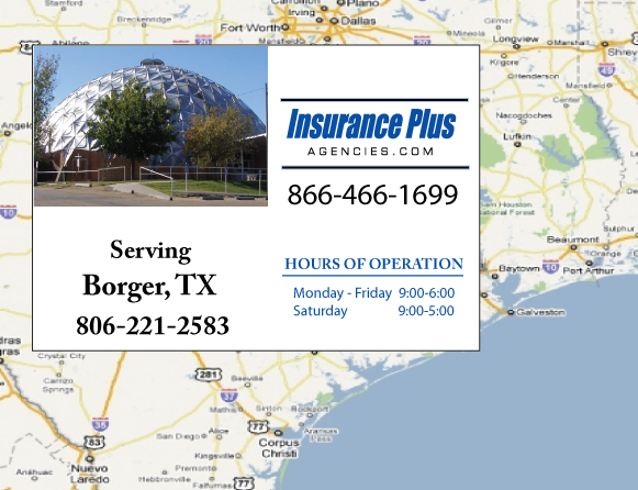 Insurance Plus Agencies of Texas (806) 221-2583 is your local Homeowner & Renter Insurance Agent in Borger, Texas