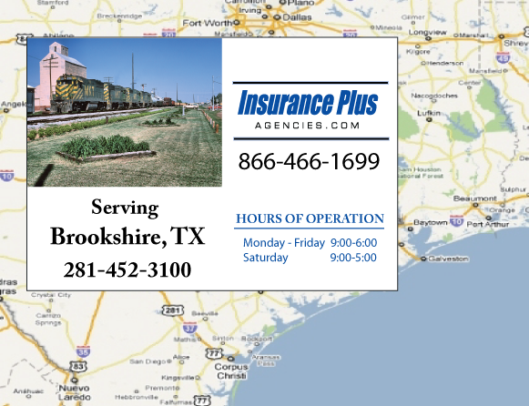Insurance Plus Agencies of Texas (281) 452-3100 is your local Homeowner & Renter Insurance Agent in Brookshire, Texas.