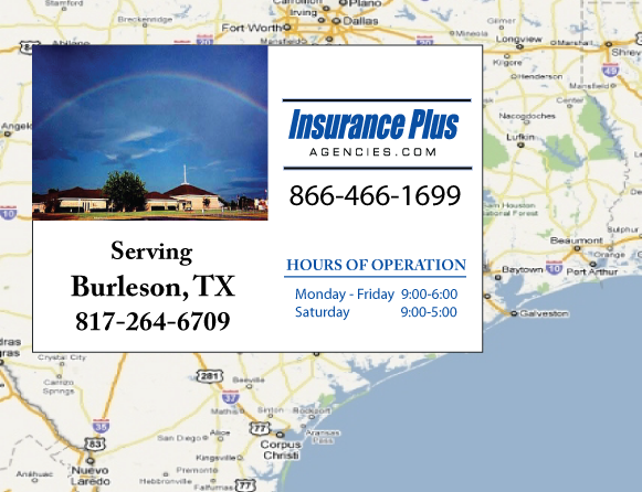Insurance Plus Agencies (817)264-6709 is your local Progressive office in Burleson, TX.