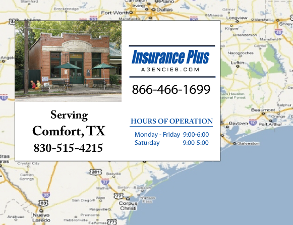 Insurance Plus Agencies of Texas (830)515-4215 is your Car Liability Insurance Agent in Comfort, Texas.
