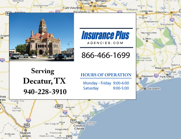 Insurance Plus Agencies of Texas (940)228-3910 is your Mexico Auto Insurance Agent in Decatur, Texas.