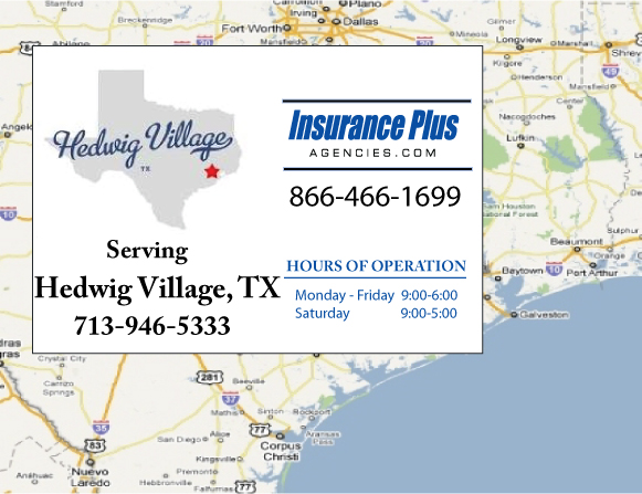 Insurance Plus Agencies Of Texas (713)946-5333 is your Unlicensed Driver Insurance Agent in Hedwig Village, Texas.