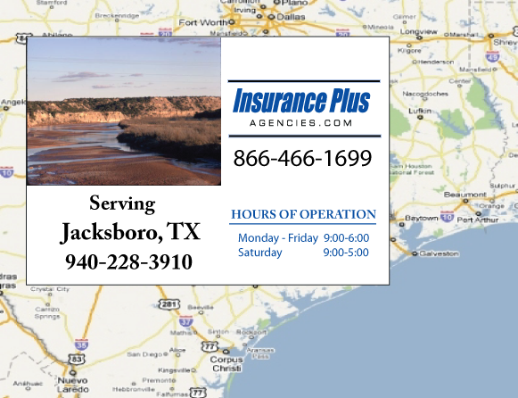 Insurance Plus Agencies (940) 228-3910 is your local Progressive office in Jacksboro, TX.