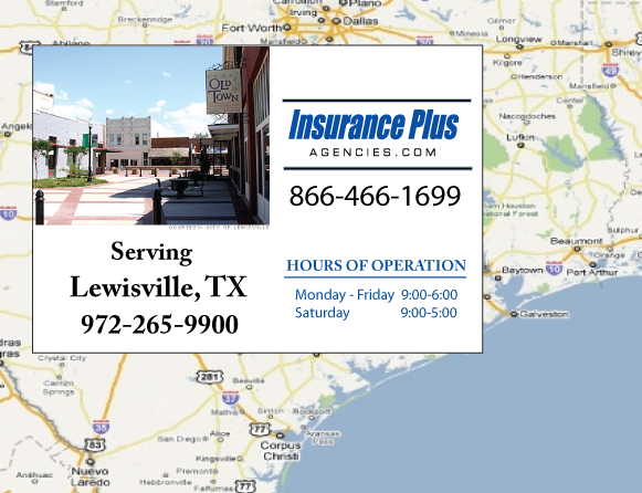 Insurance Plus Agencies (972) 265-9900 is your local Progressive office in Lewisville, TX.