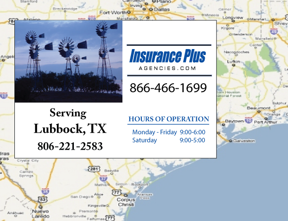 Insurance Plus Agencies of Texas (806) 221-2583 is your Suspended Drivers License Insurance Agent in Lubbock, Texas.
