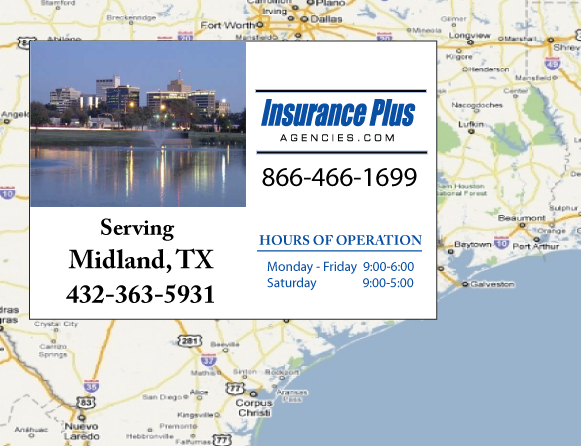 Insurance Plus Agencies (432) 363-5931 is your local Progressive office in Midland, TX.