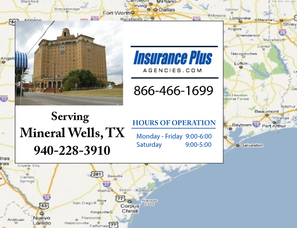 Insurance Plus Agencies of Texas (940) 228-3910 is your Mexico Auto Insurance Agent in Mineral Wells, Texas.