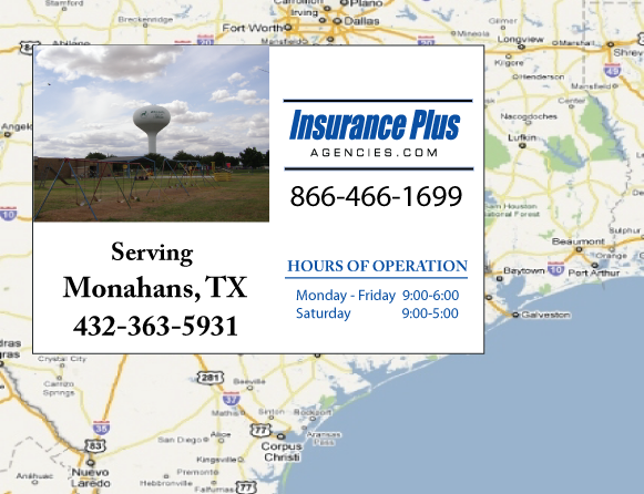 Insurance Plus Agencies of Texas (432) 363-5931 is your Progressive Car Insurance Agent in Monahans, Texas.