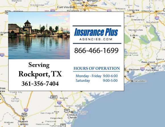Insurance Plus Agencies of Texas (361)356-7404 is your Progressive SR-22 Insurance Agent in Rockport, Texas.