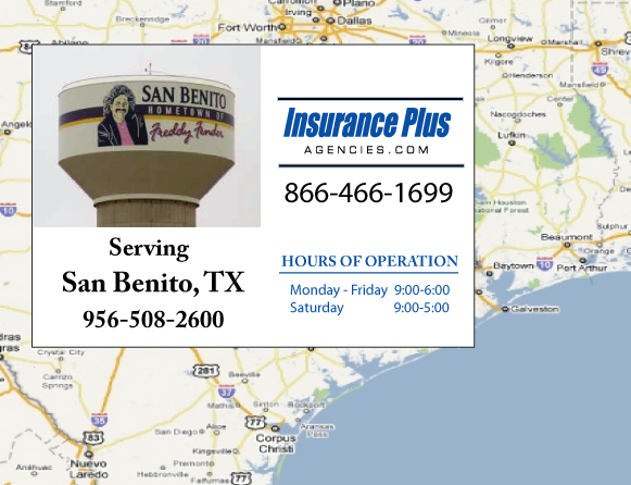 Insurance Plus Agencies of Texas (956) 508-2600 is your Mexico Auto Insurance Agent in San Benito, Texas.