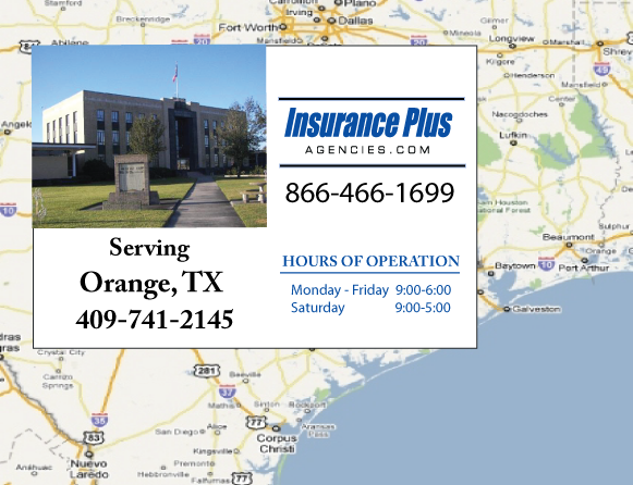 Insurance Plus Agencies (409)741-2145 is your local Progressive office in Orange, TX.