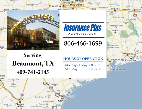 Las Agencias de Insurance Plus de Texas (409)741-2145 son su Agente de Aseguranza de Responsabilidad Civil para Daños a Terceros para Carros en Beamount, Texas.