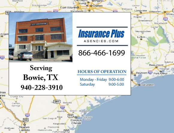 Insurance Plus Agencies of Texas (940)228-3910 is your Mexico Auto Insurance Agent in Bowie, Texas.