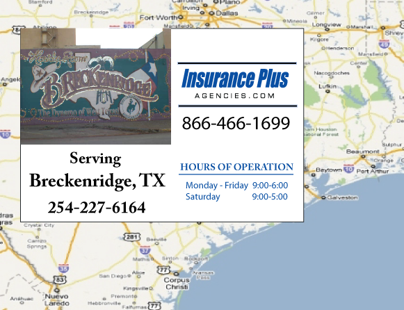 Insurance Plus Agencies of Texas (254) 227-6164 is your Suspended Driver License Insurance Agent in Breckenridge, Texas.