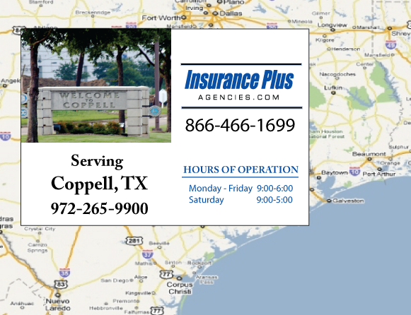 Insurance Plus Agencies of Texas (972)265-9900 is your Progressive SR-22 Insurance Agent in Coppell, Texas. 