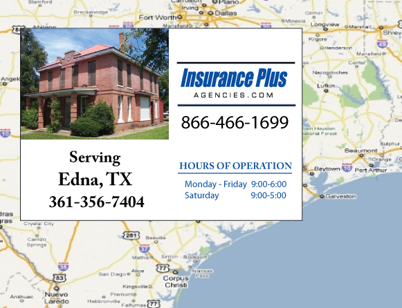 Insurance Plus Agencies (361) 356- 7404 is your local Progressive office in Edna, TX.