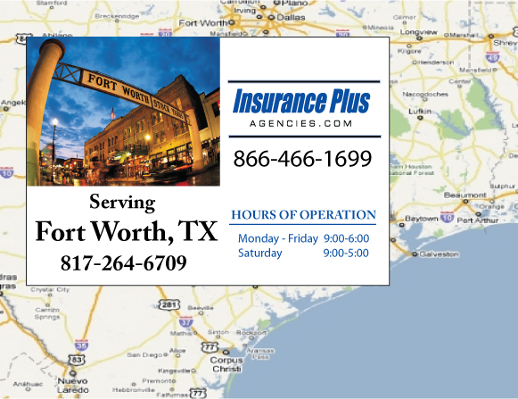Insurance Plus Agencies of Texas (817) 264-6709 is your Suspended Drivers License Insurance Agent in Fort Worth, Texas.