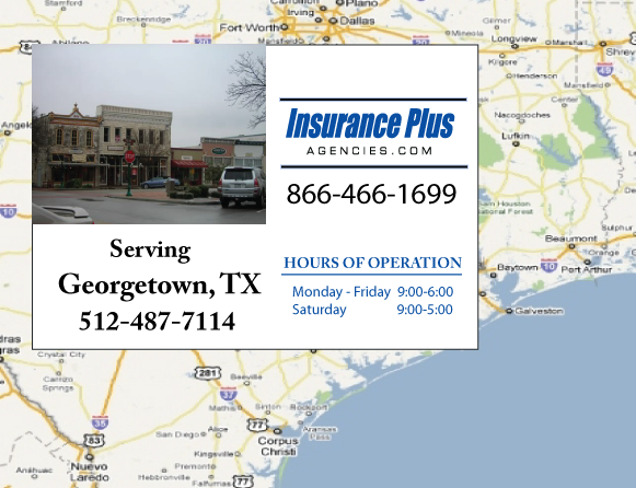 Insurance Plus Agencies of Texas (512) 487-7114 is your Suspended Drivers License Insurance Agent in Georgetown, Texas.