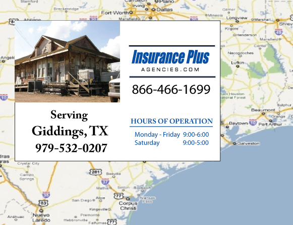 Insurance Plus Agencies of Texas (979)578-0106 is your Progressive SR-22 Insurance Agent in Giddings, Texas.