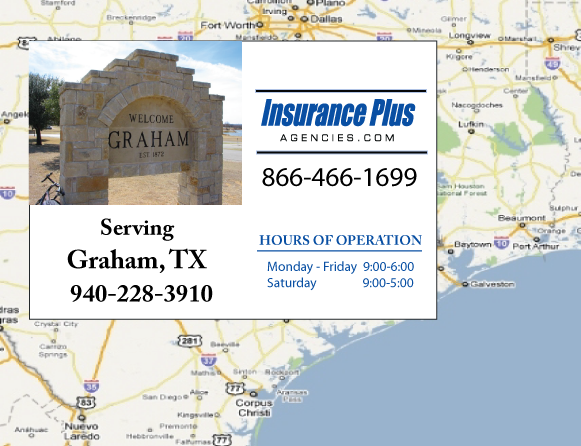 Insurance Plus Agencies of Texas (940)228-3910 is your full coverage car insurance agent in Graham, Texas.