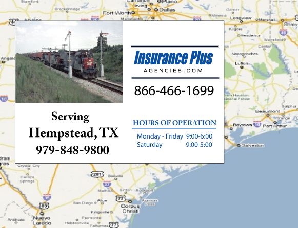Insurance Plus Agencies of Texas (979) 848-9800 is your Unlicensed Driver Insurance Agent in Hempstead, Texas.