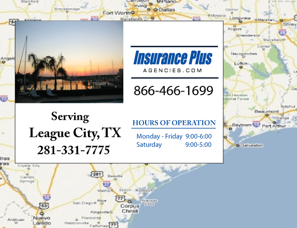 Insurance Plus Agencies of Texas (281)331-7775 is your Progressive Car Insurance Agent in League City, Texas.