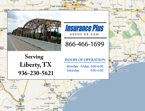 Insurance Plus Agencies of Texas (936)230-5621 is your Suspended Drivers License Insurance Agent in Liberty City, Texas.