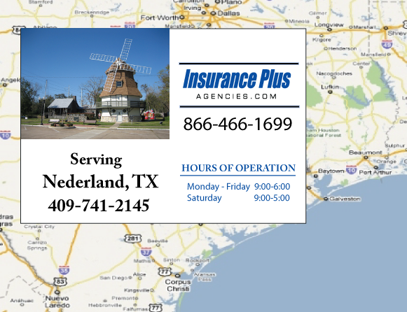 Insurance Plus Agencies (409)741-2145 is your local Progressive office in Nederland, TX.